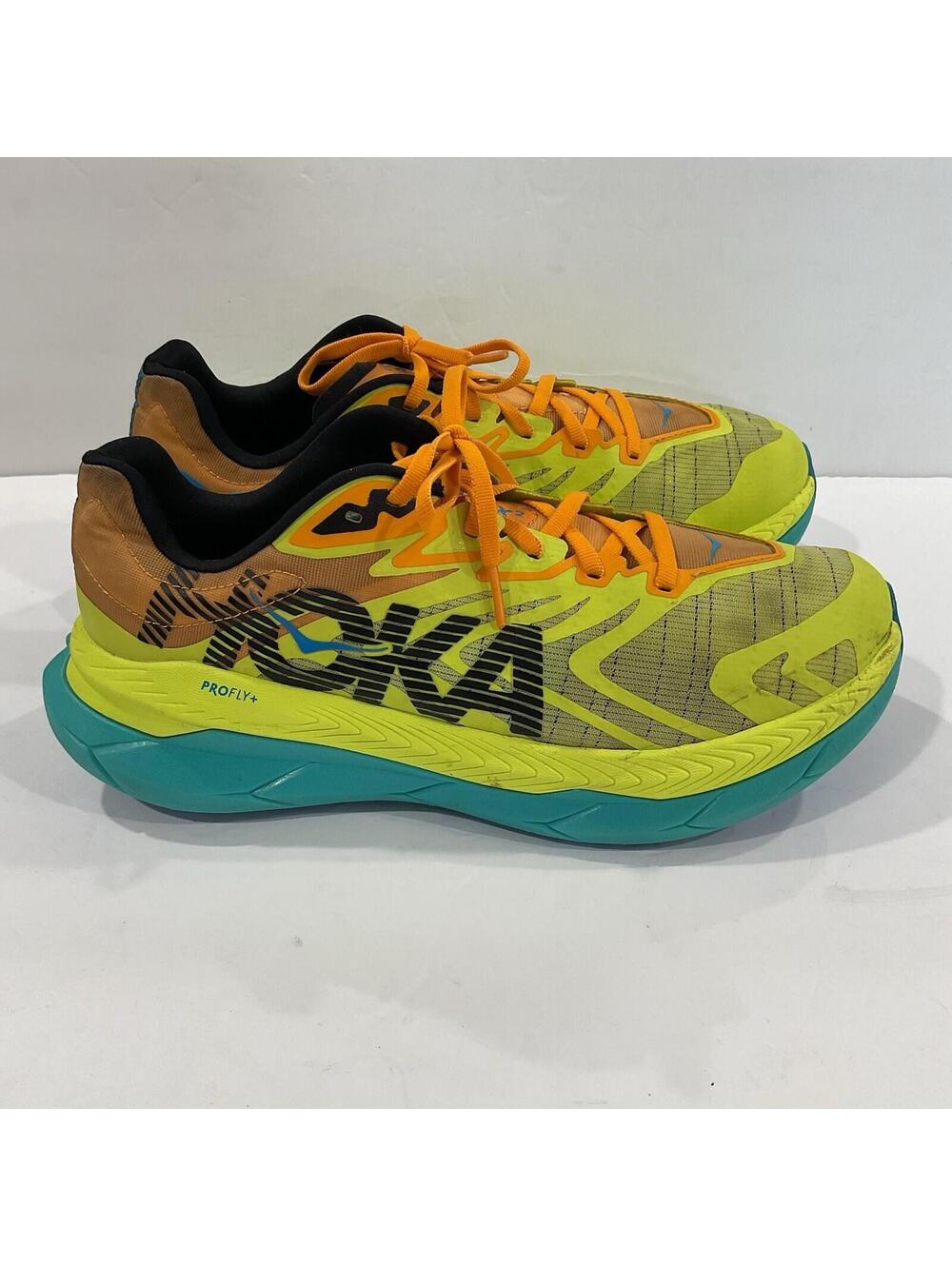 Hoka One One WTecton X 2 113450-EPRY 10.5D Trail Running Shoes Yellow Sneaker